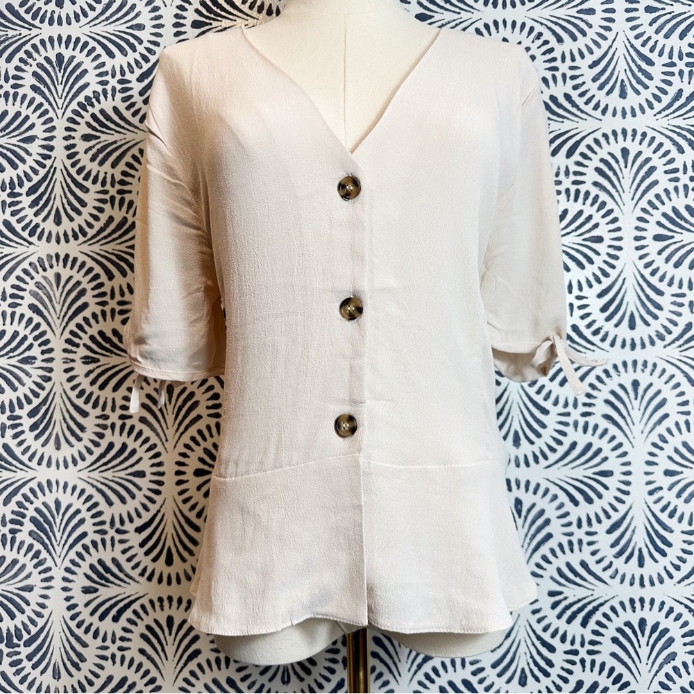 Anthropologie Pepaloves Ivory Chic Blouse